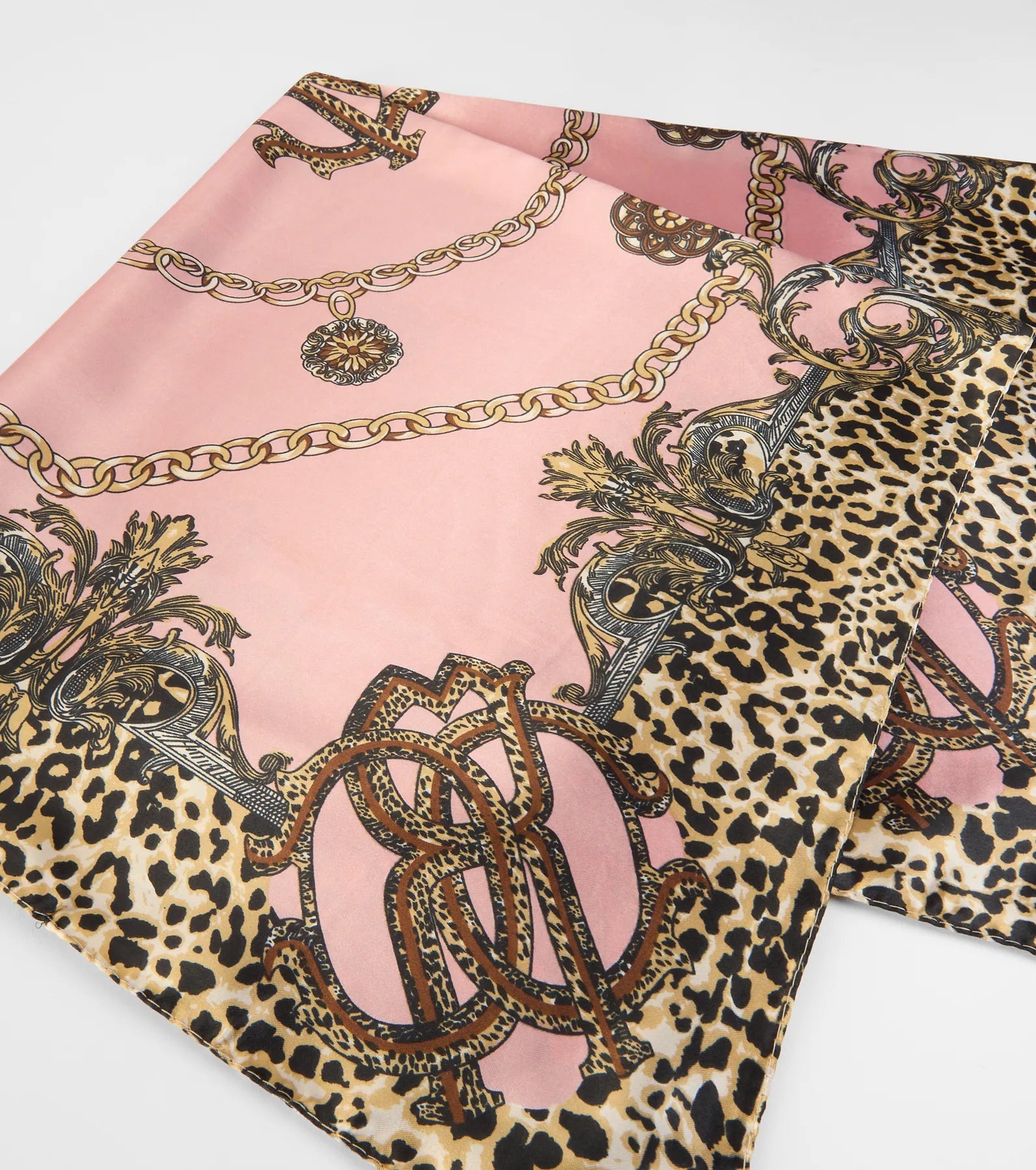 Sassy Babe Leopard Chain Satin Scarf