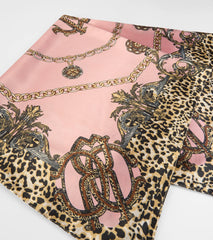 Sassy Babe Leopard Chain Satin Scarf