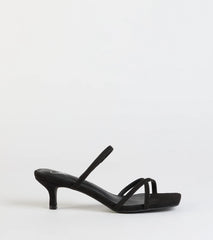 Chic Strappy Kitten Stiletto Heels