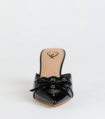 Sweetest Gift Closed Toe Bow Stiletto Pumps