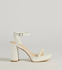 Another Status Faux Pearl Platform Heels