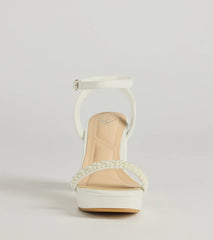 Another Status Faux Pearl Platform Heels