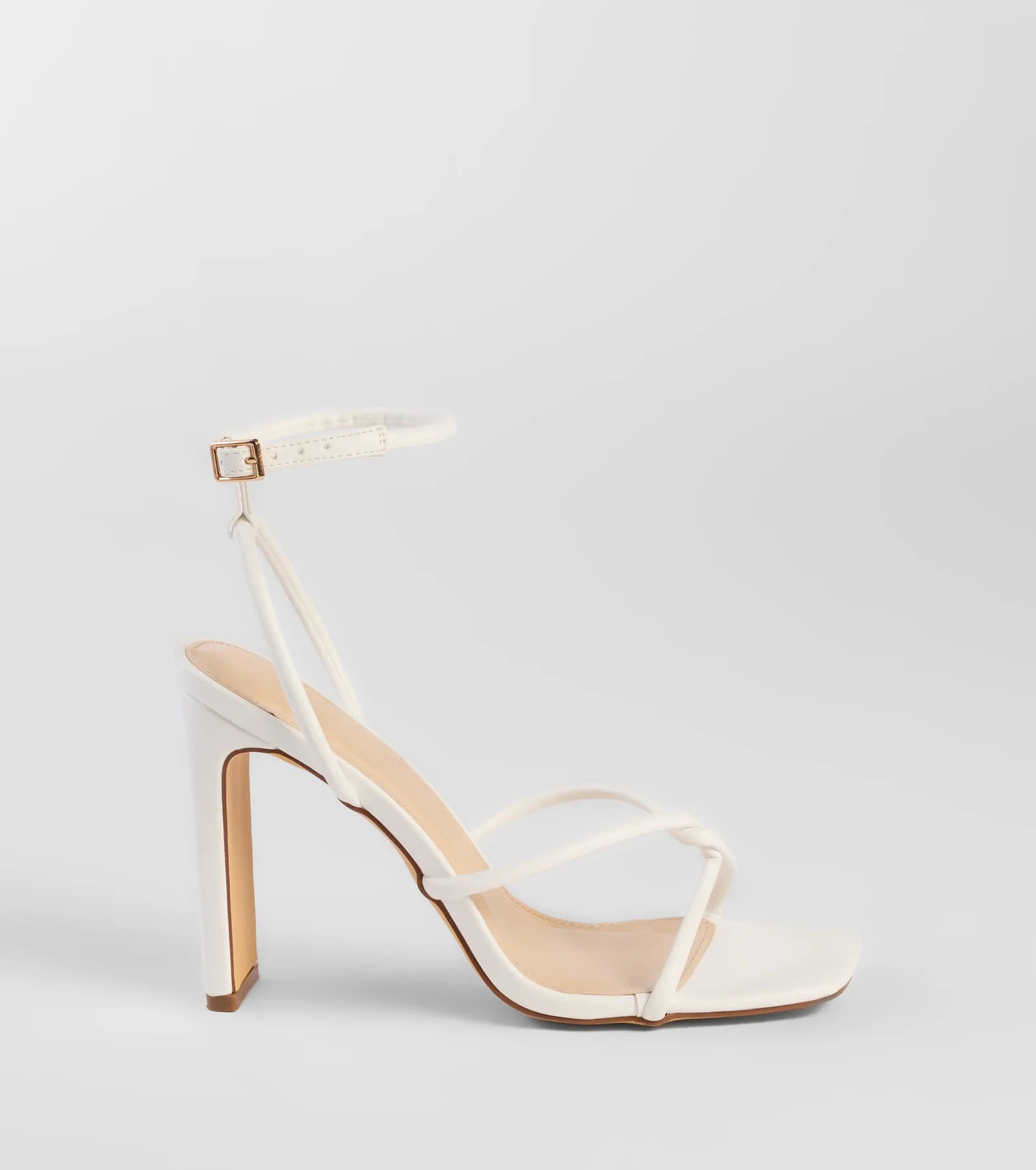 So Elegant Twist Strappy Block Heels