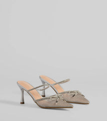 Chic Steps Glitter Mesh Stiletto Pumps