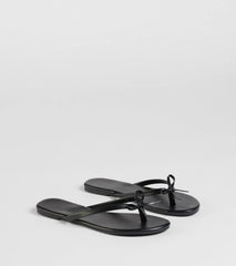 Perfect Pair Bow Detail Thong Strap Sandals