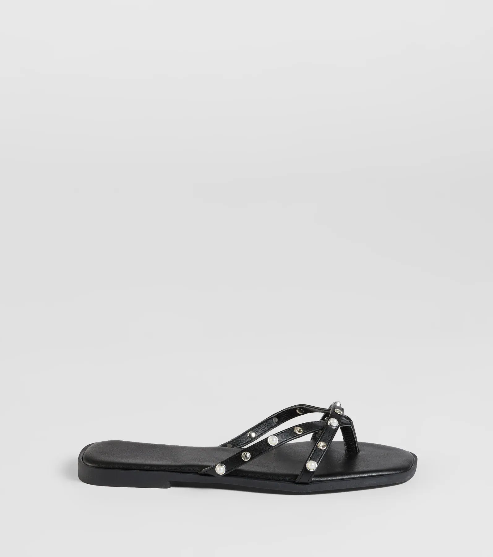 Stylishly Glam Strappy Rhinestone Pearl Sandals