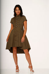 Battalion Olive Hi-Lo Swing Dress