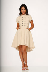 Battalion Khaki Hi-Lo Swing Dress