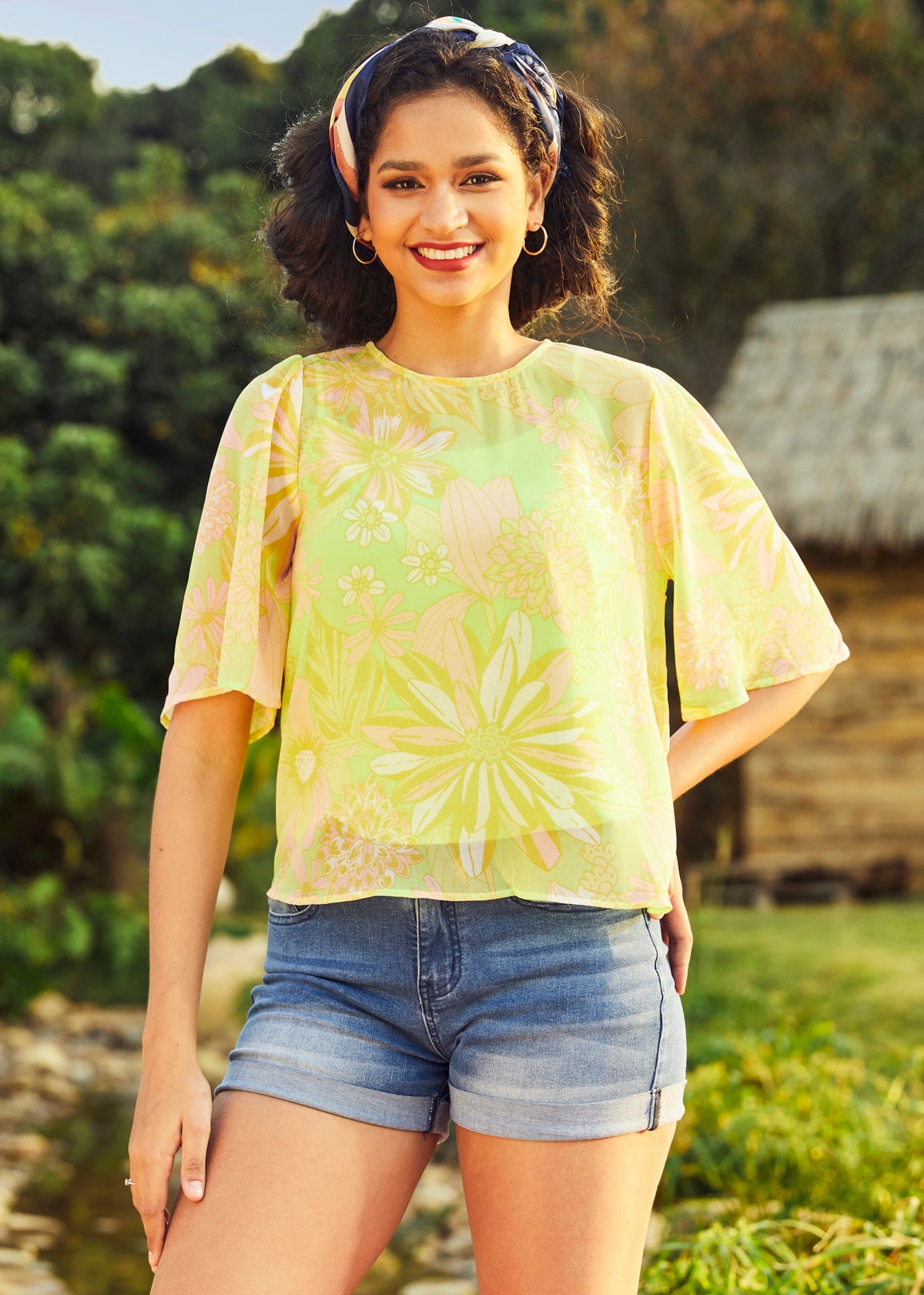 Fluttering Outta Sight Blouse (Final Sale)