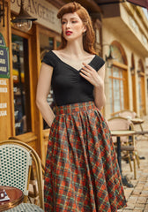 Doris 100% Cotton Skirt - Red Plaid