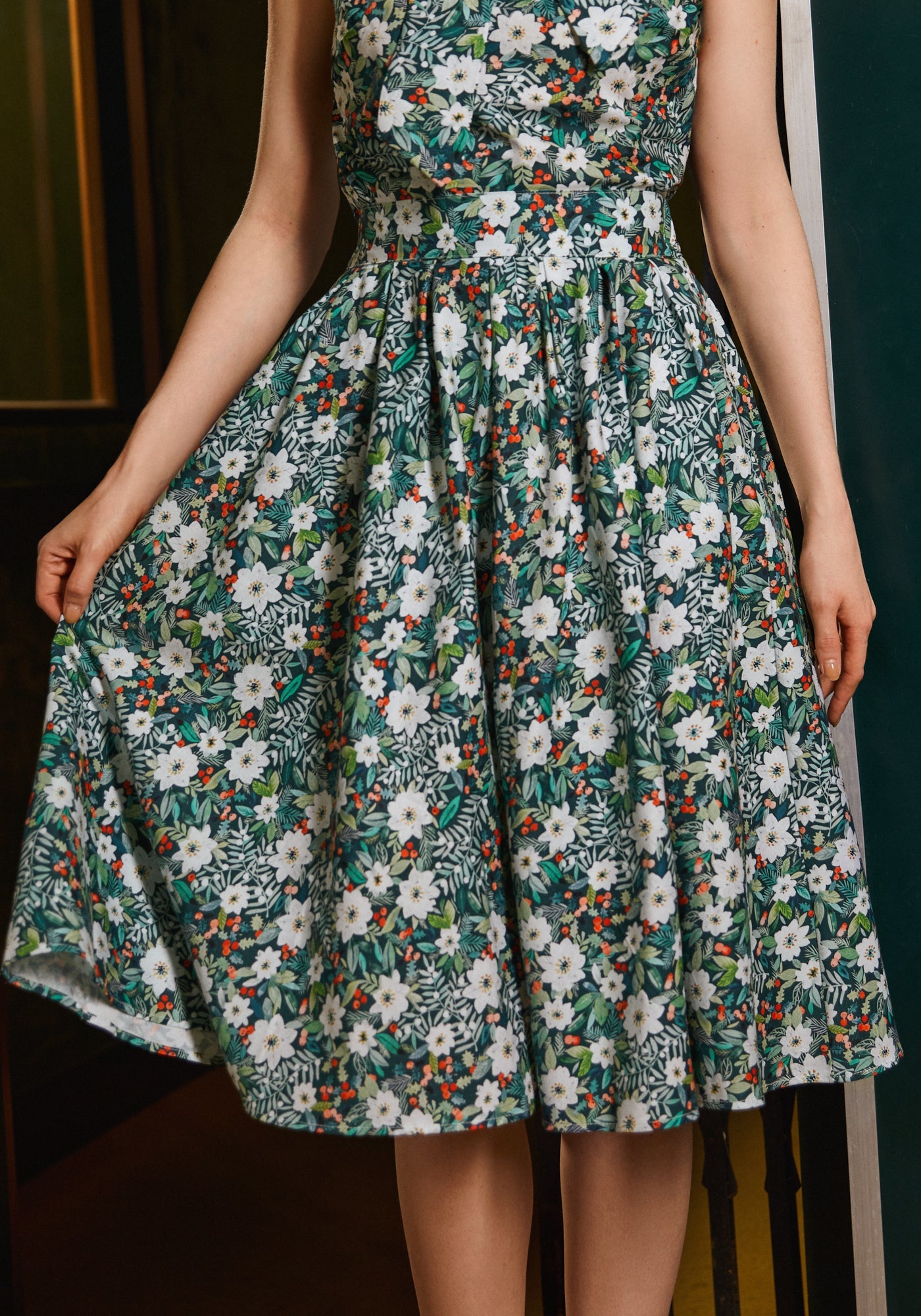 Doris 100% Cotton Skirt - Winter Floral
