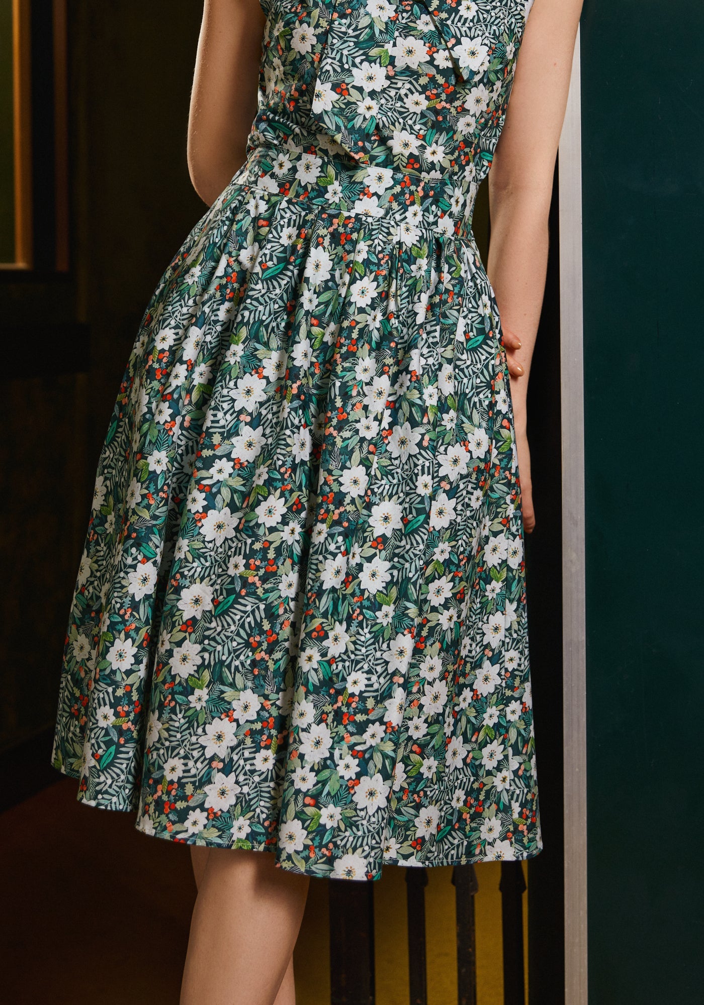 Doris 100% Cotton Skirt - Winter Floral