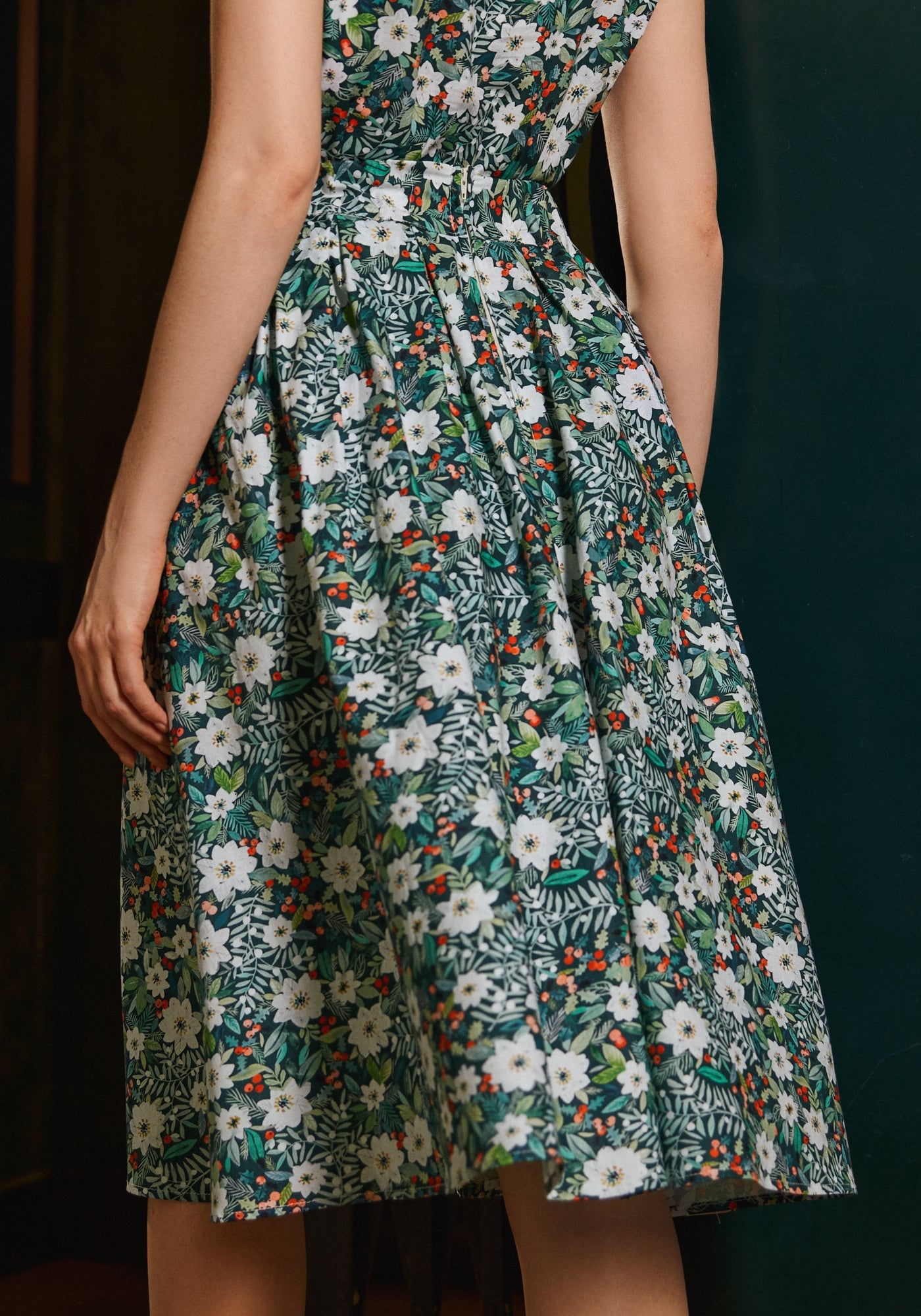 Doris 100% Cotton Skirt - Winter Floral
