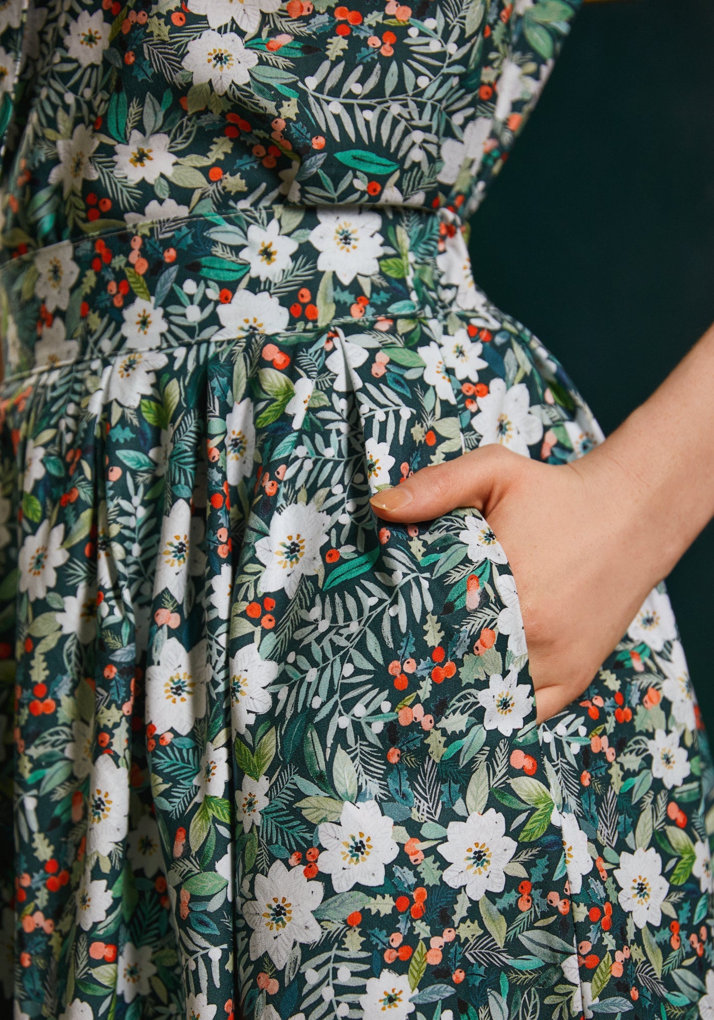 Doris 100% Cotton Skirt - Winter Floral
