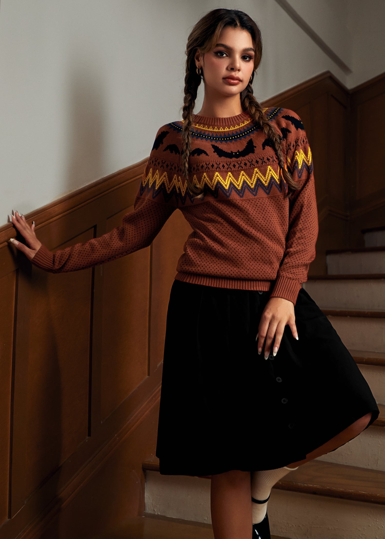 It Be Like 'Bat' Fair Isle Sweater