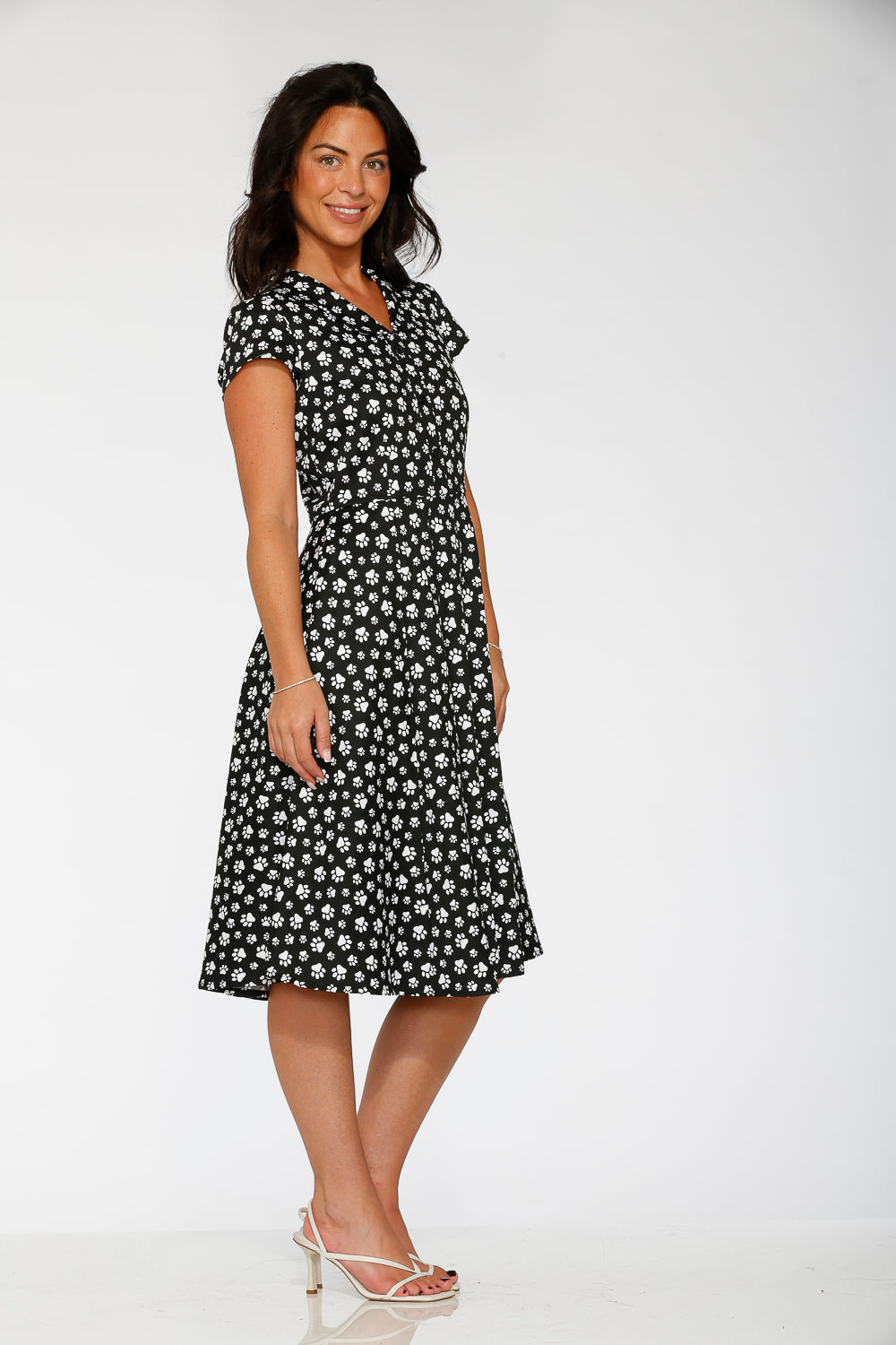 Cat Paw Swing Dress in Black