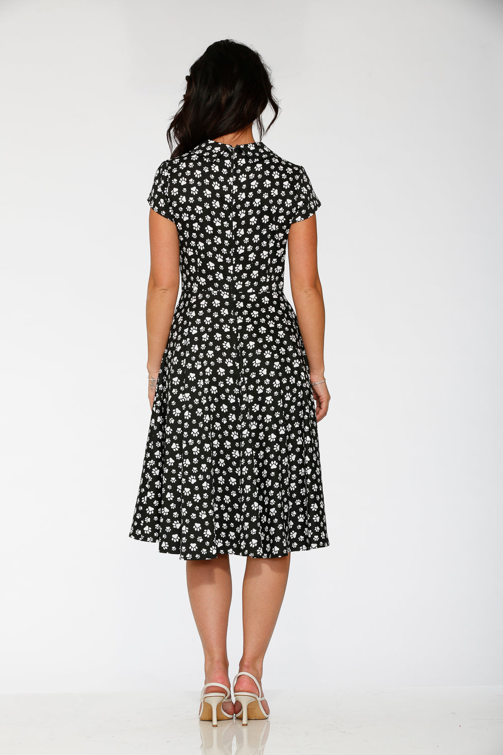 Cat Paw Swing Dress in Black