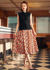 Retro Rendezvous Tie-Neck Top