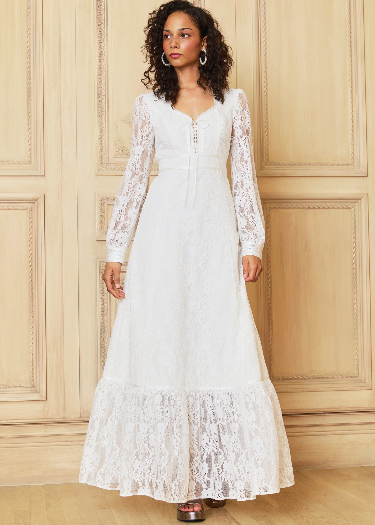 GUNNE SAX for ModCloth Beth Lace Corselette Maxi Dress