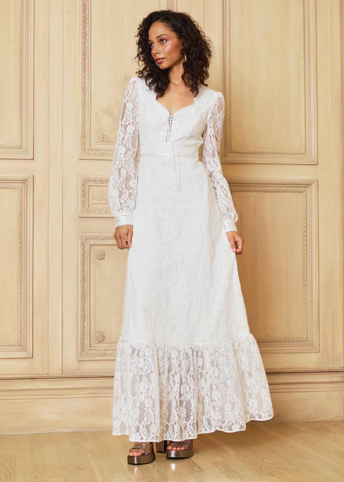 GUNNE SAX for ModCloth Beth Lace Corselette Maxi Dress