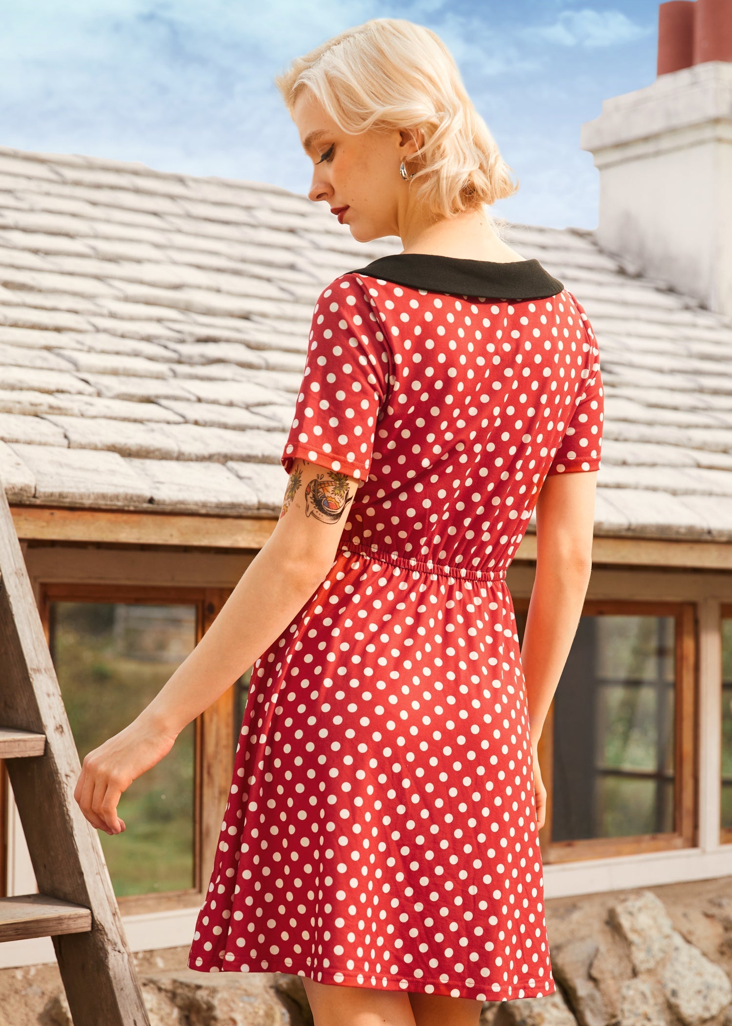 Dottie Delight Collared Dress (Final Sale)