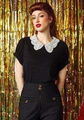 Diner Delight Peter Pan Collar Top