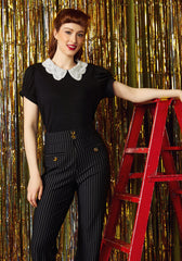 Diner Delight Peter Pan Collar Top