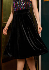 Excellence Attained Velvet Midi Skirt