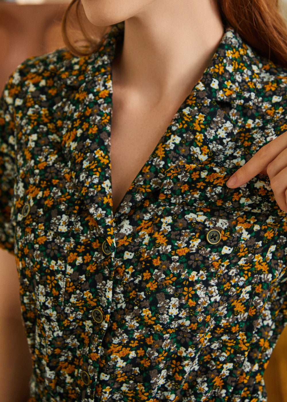 Mushroom About Town Jumpsuit - Ditsy Floral Edition