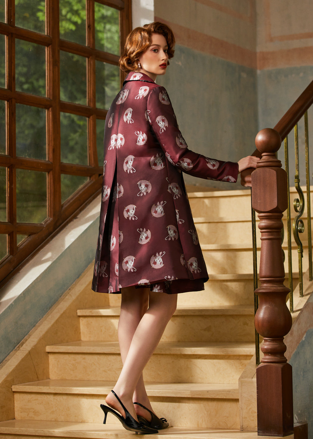 Timeless Brocade Midi Coat