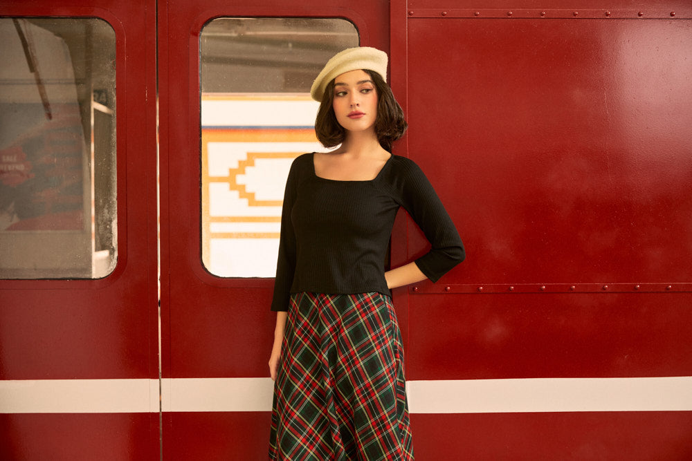 The Metro Muse Square-Neck Top
