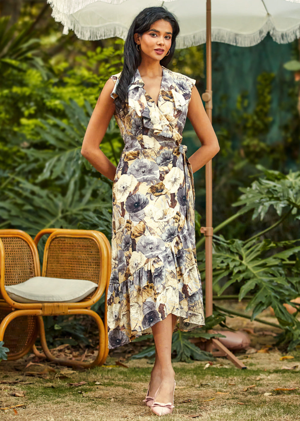 Wrap Star Ruffle Dress