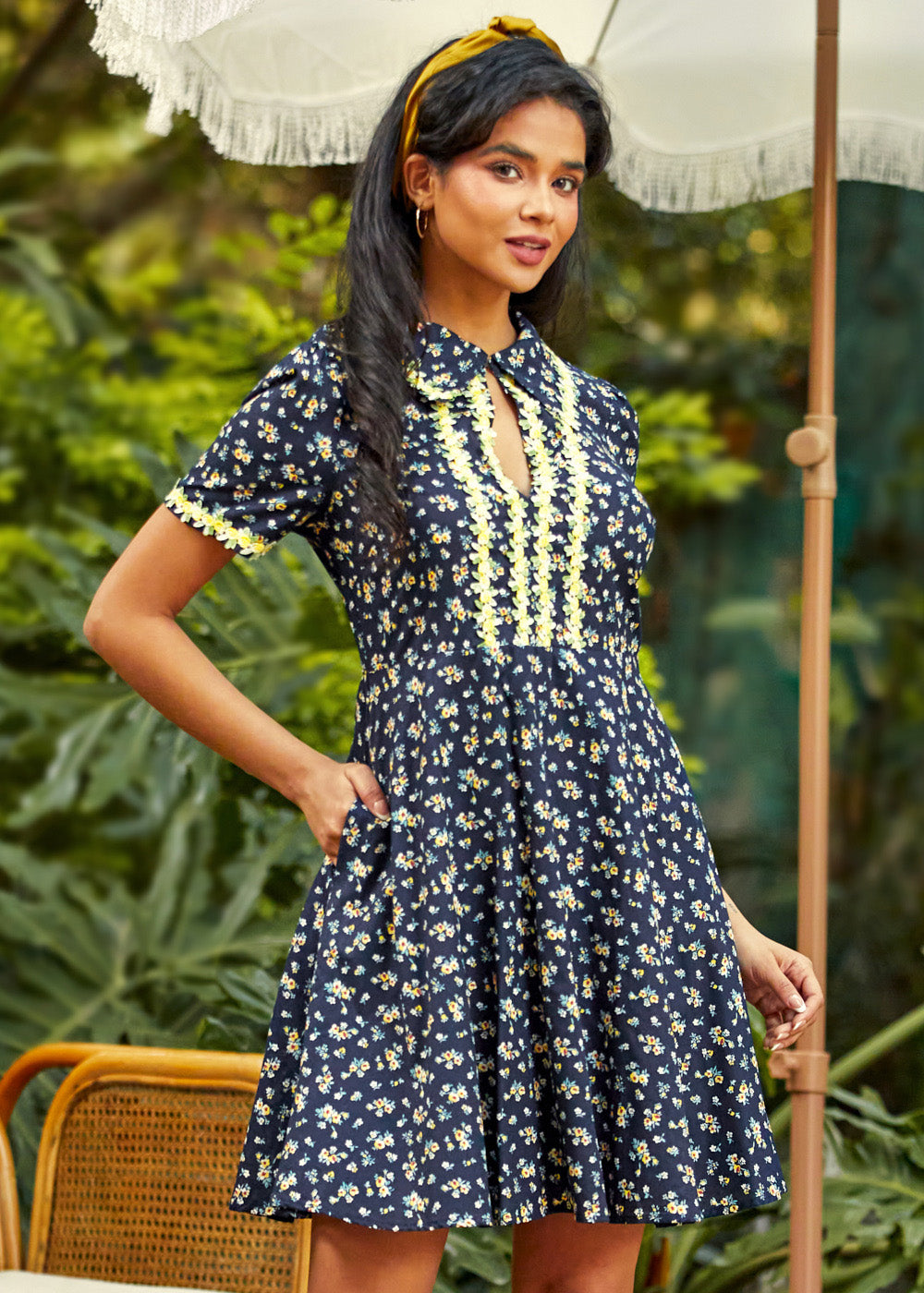 Trimmed in Charm Fit & Flare Dress