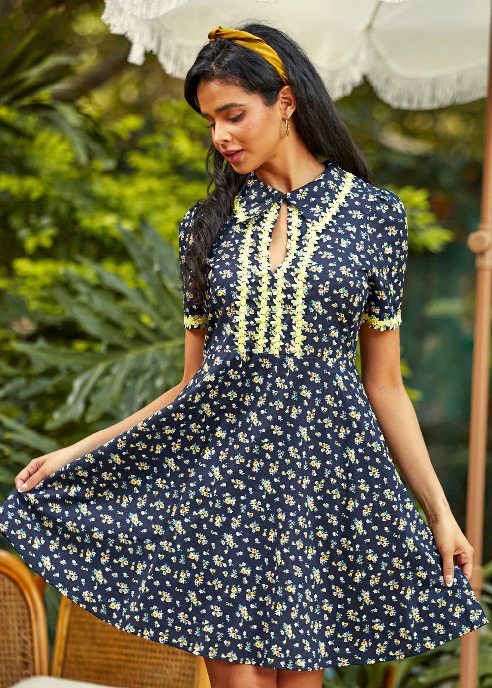 Trimmed in Charm Fit & Flare Dress
