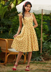Stay a While Tie-Strap Fit & Flare Dress