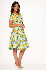 Aqua Lemon Swing Dress