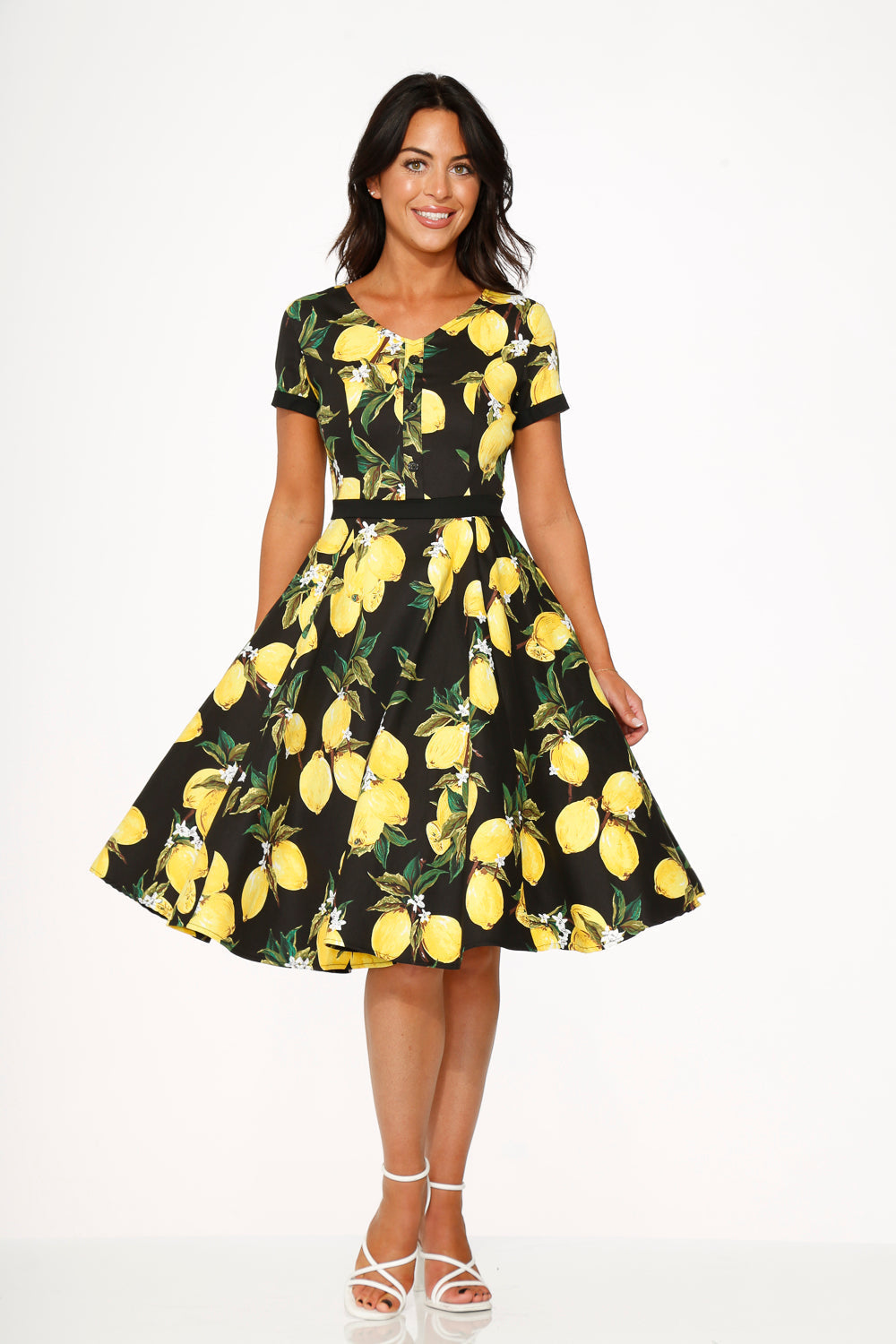 Black Lemon Swing Dress