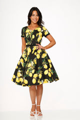 Black Lemon Swing Dress