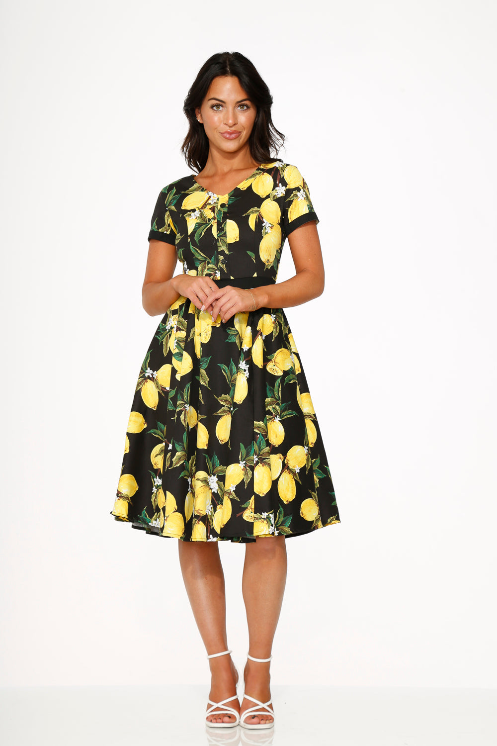 Black Lemon Swing Dress