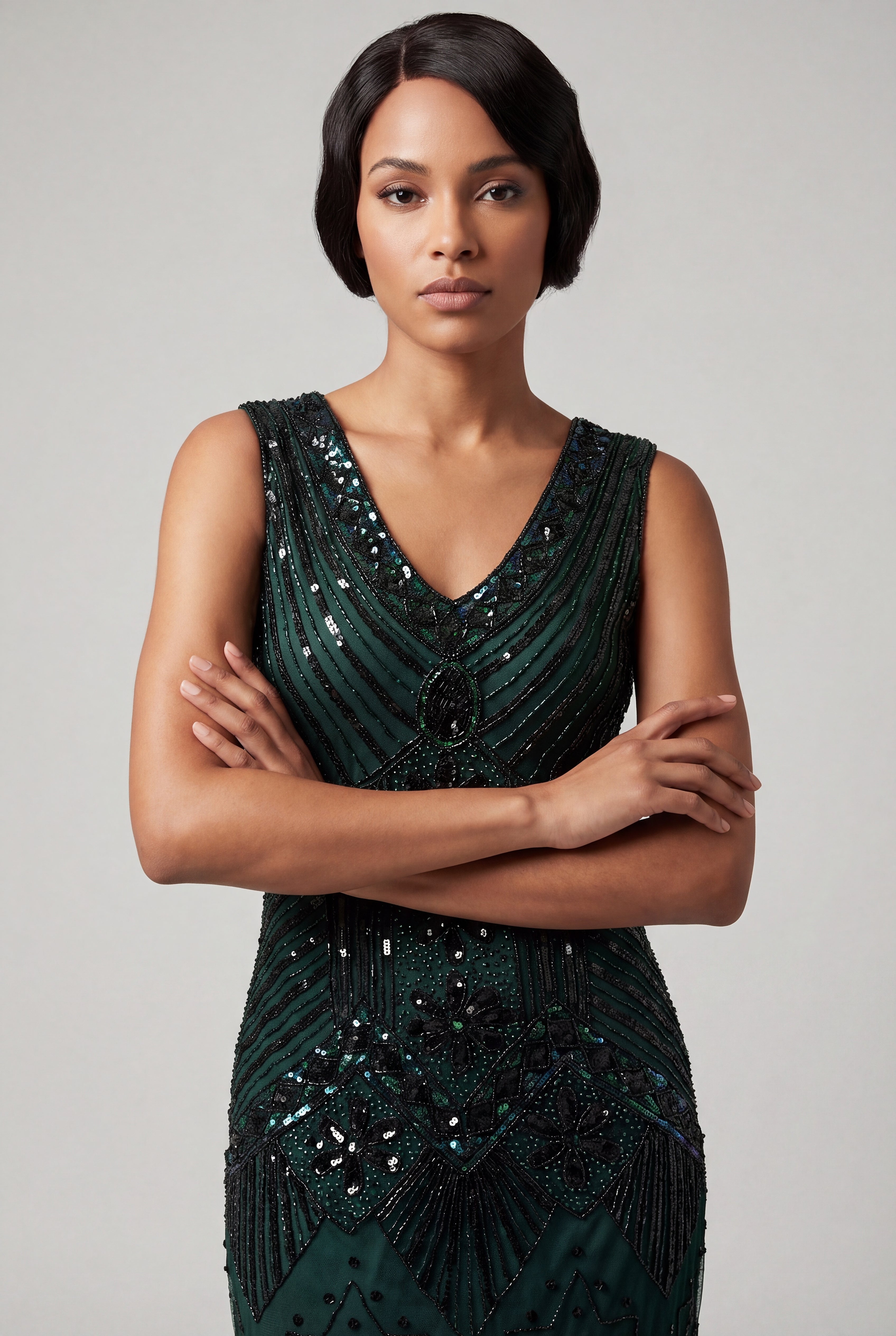 Emerald Art Deco Flapper Dress