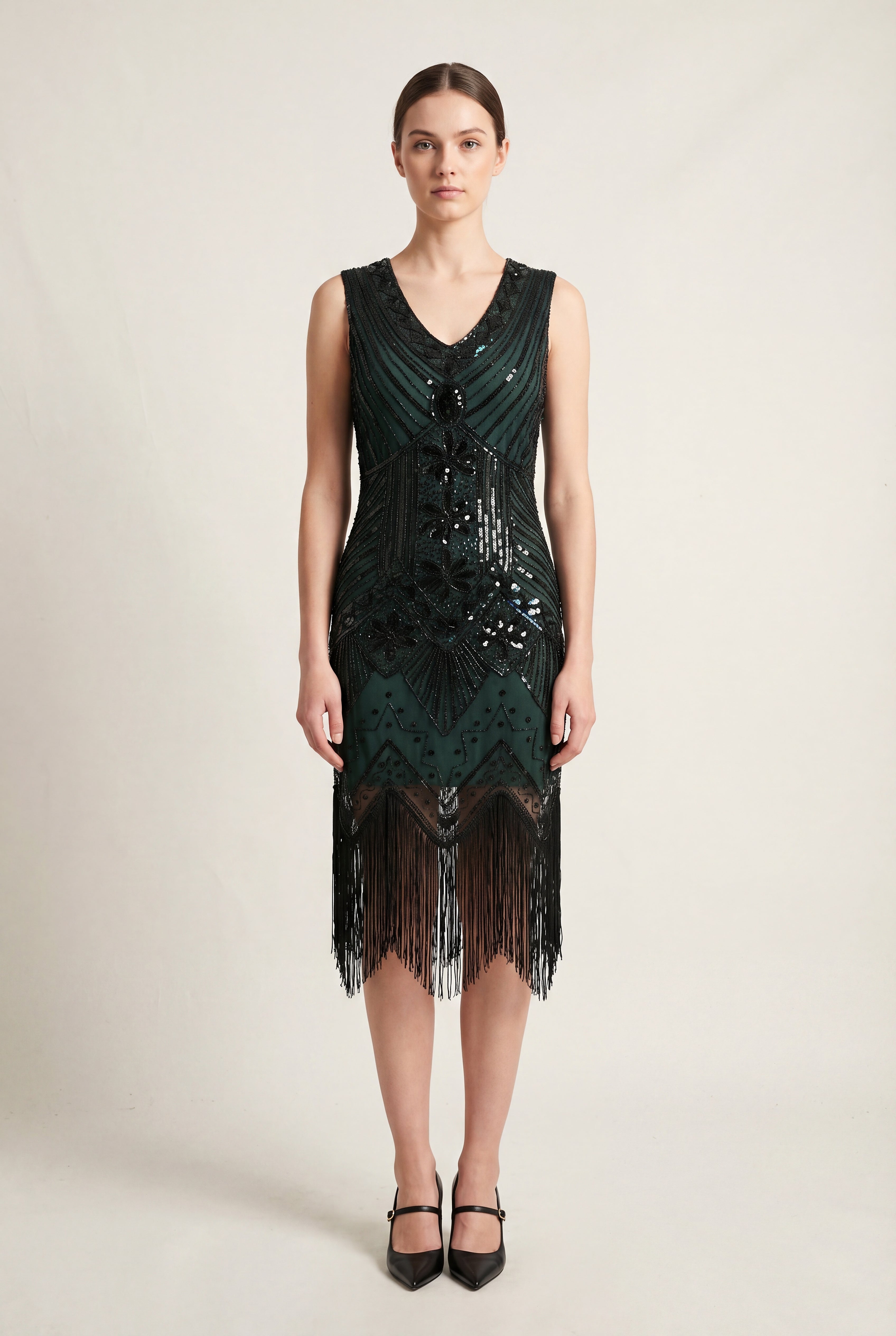 Emerald Art Deco Flapper Dress