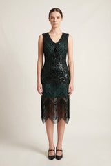 Emerald Art Deco Flapper Dress