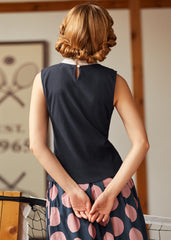 Rydell High Revisited Sleeveless Tie-Neck Top