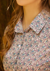 Goose in Bloom Button Up Top (Bunnies Edition)