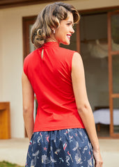 Retro Rendezvous Tie-Neck Top
