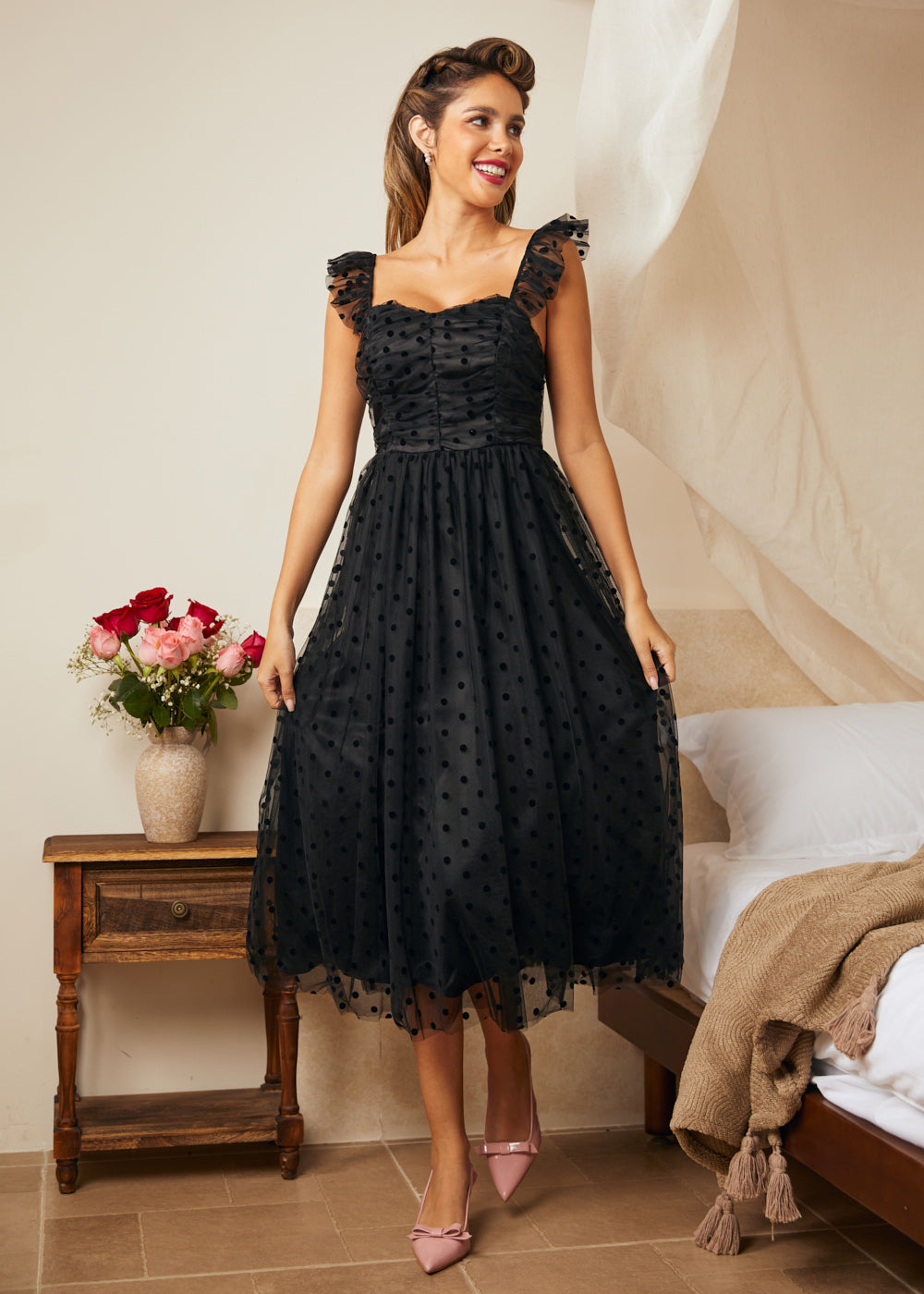Midsummer Flutter Fit & Flare Dress