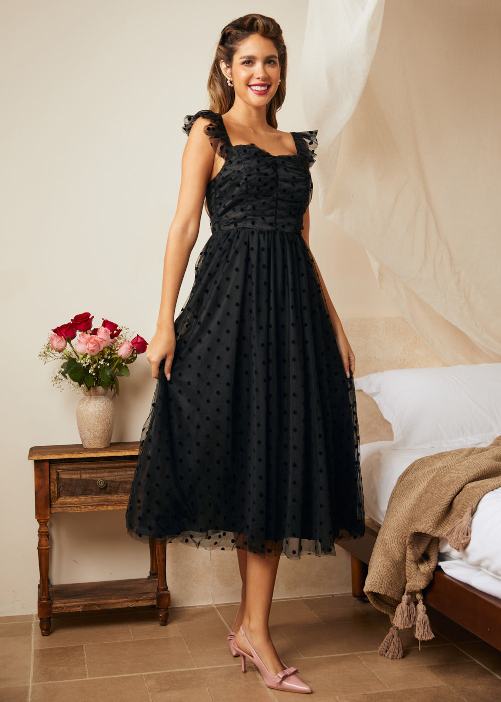 Midsummer Flutter Fit & Flare Dress
