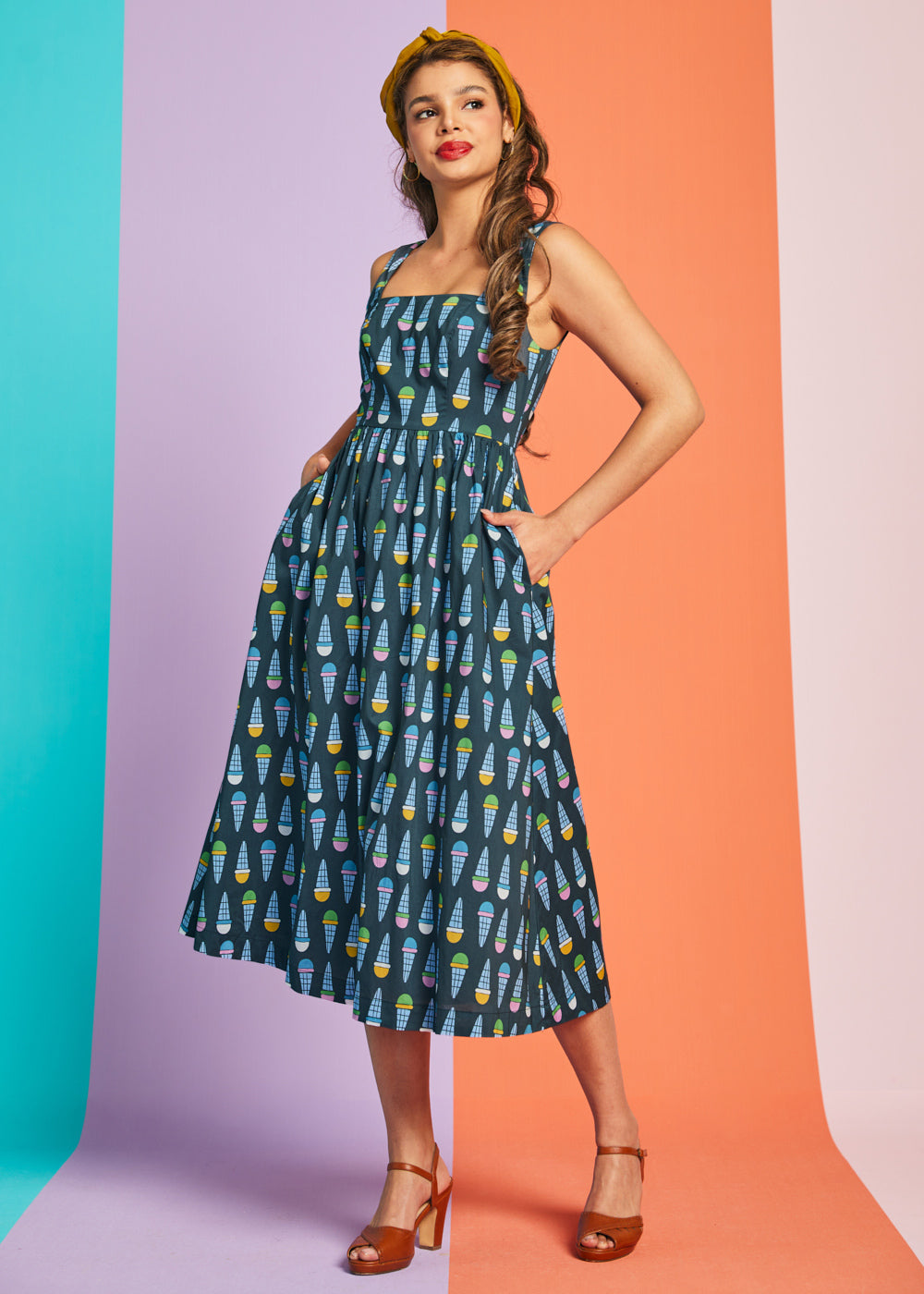 Squarely Charming Midi Dress