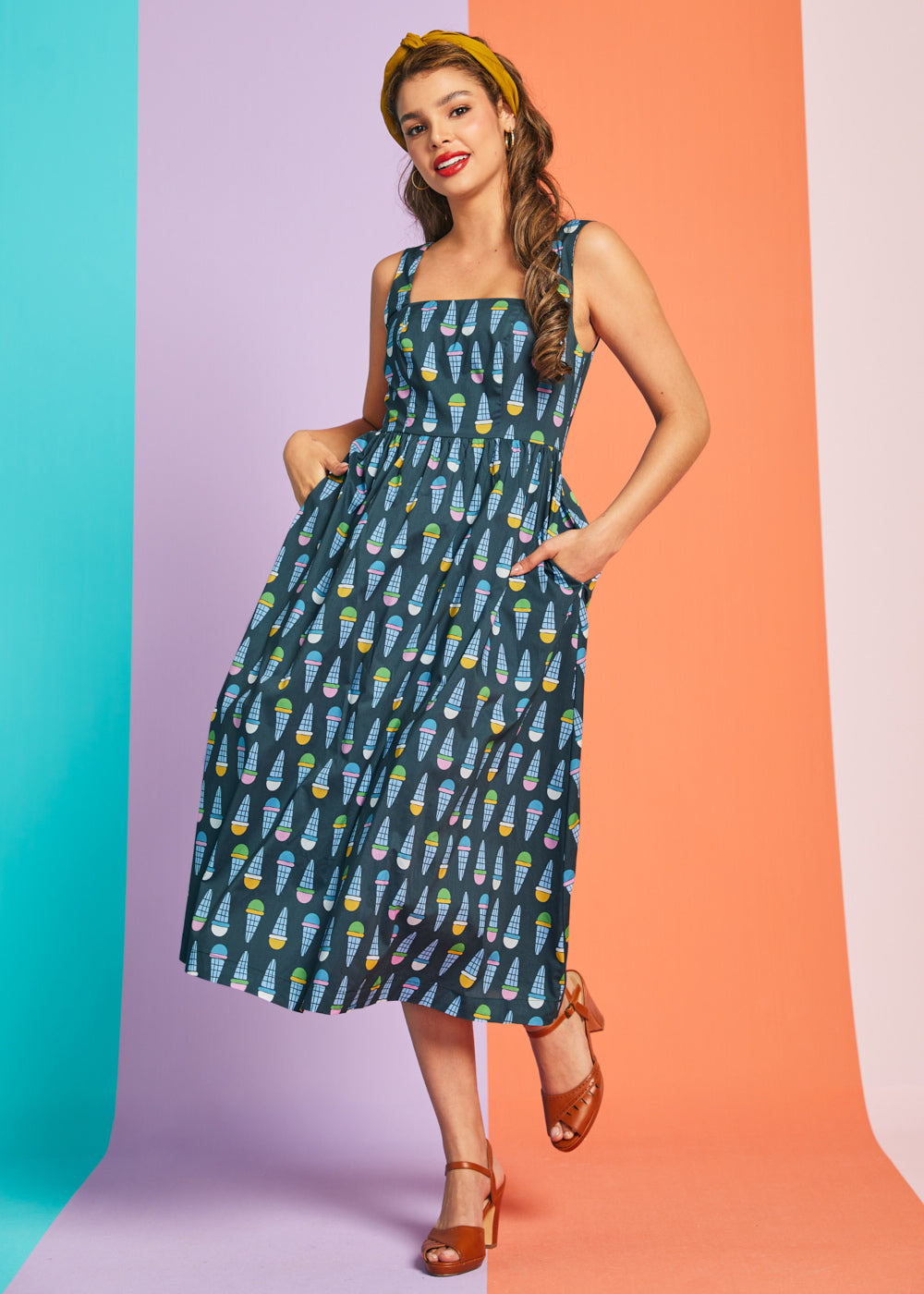 Squarely Charming Midi Dress