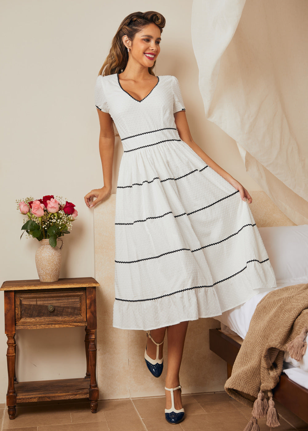 The Trim & Proper Midi Dress